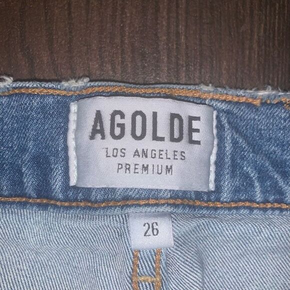 Agolde destroyed distressed Sophie crop 26 ankle designer jeans - Picture 2 of 5
